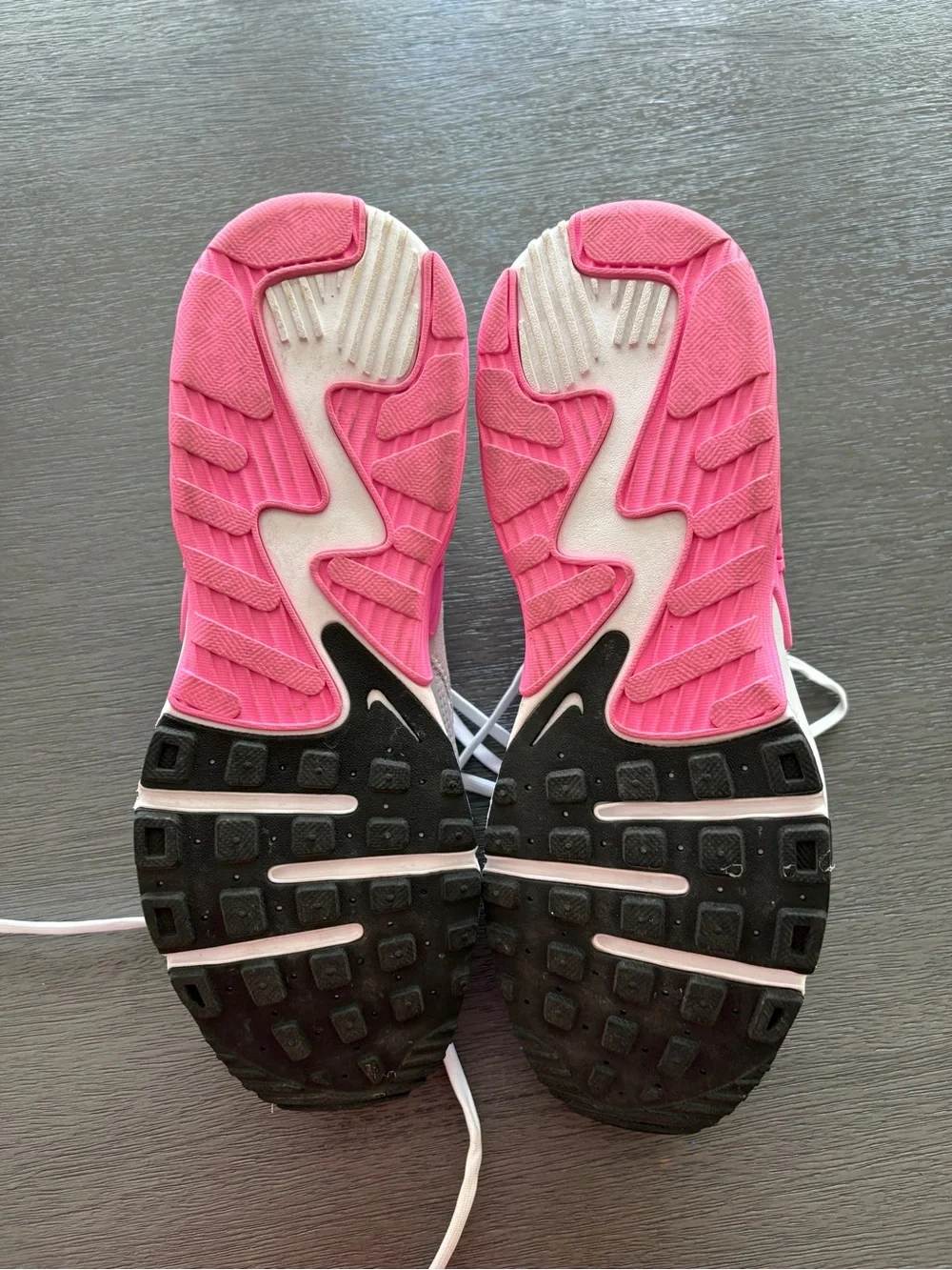 Nike White Air Max Excee Sneakers with Pink Accents